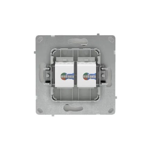 Розетка компьютерная 2-м KANT RJ45 кат.5E без шторки бел. магнолия DKC 7000664 фото 2