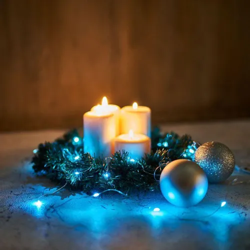 Гирлянда светодиодная "Роса" 2м 20LED голуб. 2Вт 4.5В IP20 провод прозр. элементы питания 2хCR2032 (в компл.) Neon-Night 303-003 фото 3