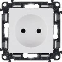 Розетка 1-м СП Valena Life 16А IP20 250В 2P защ. шторки безвинтов. клеммы с лицев. панелью механизм бел. Leg 753416