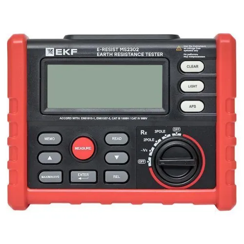 Измеритель сопротивления заземления цифровой E-Resist MS2302 Professional EKF ms2302 фото 28