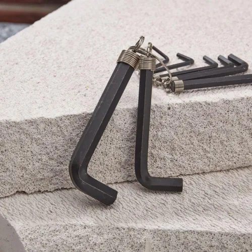 Набор ключей имбусовых HEX 1.5-10мм CrV 10шт оксидированные на кольце Kranz KR-12-5201 фото 4