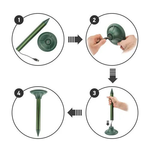 Отпугиватель кротов ультразвуковой солнечная батарея R30 Rexant 71-0007 фото 2