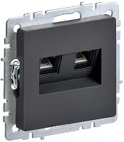 Розетка компьютерная 2-м СП BRITE RJ45 кат.5E РК10-2-БрГ механизм графит IEK BR-K20-1-K53
