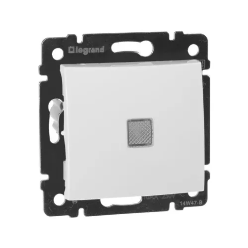 Переключатель проходной 1-кл. СП Valena 10А IP31 250В с зел. индикацией механизм бел. Leg 774426 фото 3