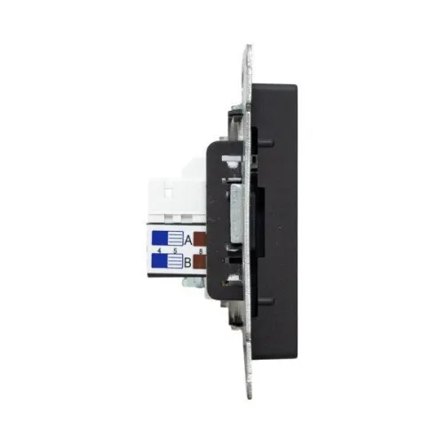 Розетка телевизионная + компьютерная СП Эпика TV + RJ45 кат.5 механизм черн. EKF UP1-SOB-TV+RJ фото 6