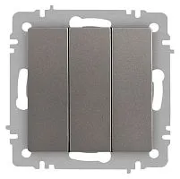 Выключатель Accent 6-106-09 тройной 10А-250В IP20 СУ AL/CU титан Intro Б0063549