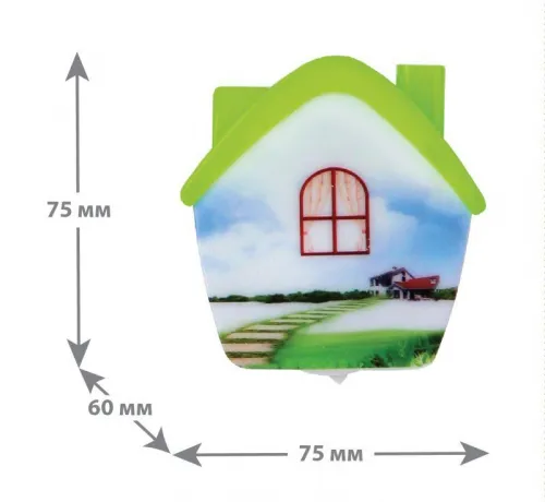 Светильник светодиодный NL-173 "Домик" 220В ночник с выкл. зел. Camelion 12529 фото 5