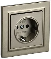 Розетка СП BRITE РСР14-1-0-БрШ 16А в сборе с заземл. защ. шторки шампань IEK BR-R14-16-K37-F