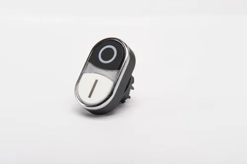 Головка для кнопки сдвоенной ровной черн./бел. EMAS BDK20HB