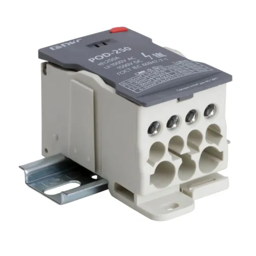 Блок распределительный винтовой зажим 1х120кв.мм 2х35кв.мм 5х16кв.мм 4х10кв.мм DKC POD-250