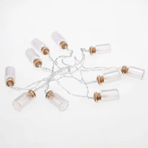 Гирлянда светодиодная "Баночки" 1.5м 10LED тепл. бел. 0.1Вт IP20 провод ПВХ прозр. элементы питания 2хAA (не в компл.) Neon-Night 303-096 фото 6