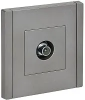 Розетка TV проходная FORTE&PIANO FP529 сталь IEK FP-A10-P-K46