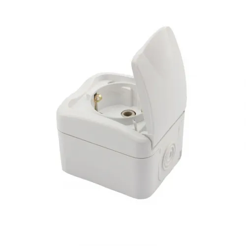 Розетка 1-м ОП Mini OG с заземл. IP54 бел. Kranz KR-78-0604 фото 3