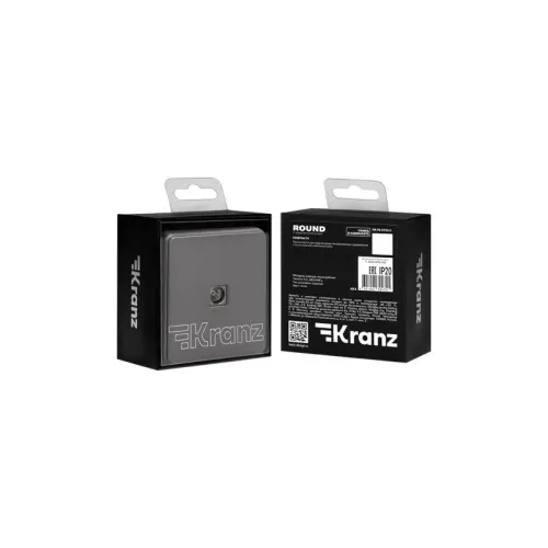Розетка телевизионная TV СП ROUND MIELE титан Kranz KR-78-0723-2 фото 6