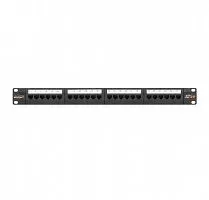 Патч-панель 19дюйм 1U 24 порта кат.5e (класс D) 100МГц RJ45/8P8C 110/KRONE T568A/B неэкран. с органайзером черн. NIKOMAX NMC-RP24UD2-1U-BK