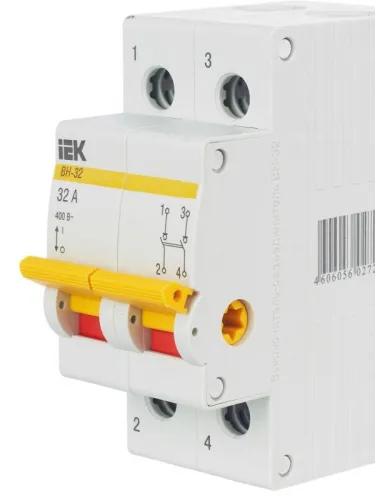 Выключатель нагрузки (мини-рубильник) 2п 32А ВН-32 KARAT IEK MNV10-2-032 фото 2