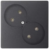 Розетка 2-м СП Simon 24 16А IP20 2х2P без защ. шторок механизм графит Simon 2450457-038