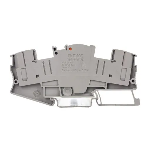 Клемма для измерительных трансформаторов зажим push-in 2 точки подключения 6кв.мм сер. DKC VPR-6-RTK-S фото 2