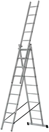 Лестница трехсекционная 3х9 H=257/426/591см 11.18кг алюм. FIT 65434