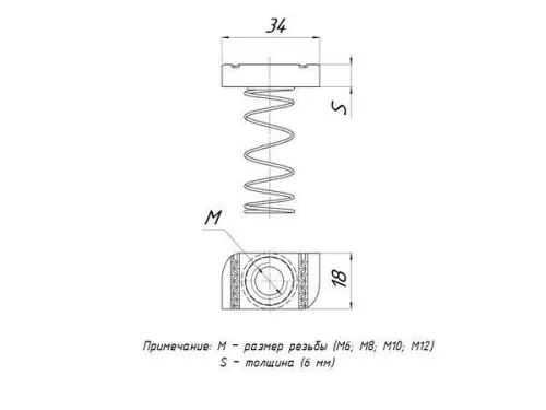 Гайка STRUT (канальная) М10 с длинной пружиной EKF stgdpM10 фото 2