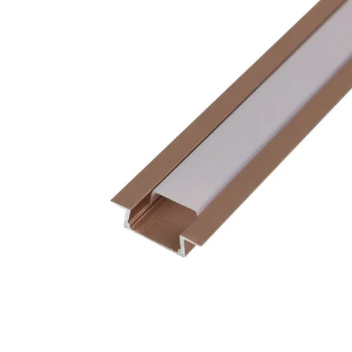 Комплект врезного алюм. профиля с рассеив. 22х6мм 1м роз. золото Rexant 146-405-3 фото 2