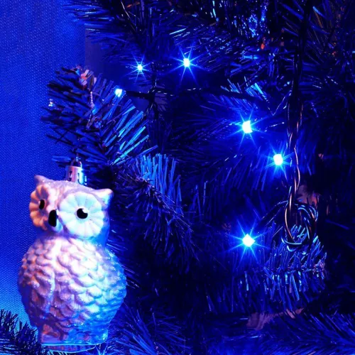 Гирлянда светодиодная "Твинкл Лайт" 15м 120LED син. 10Вт 230В IP20 с контроллером 8 режимов провод ПВХ темн. зел. Neon-Night 303-053 фото 6