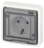 Розетка Эксперт 11-2522-01 2P+E IP55 шторки 16А-250В СУ бел. Эра Б0063281