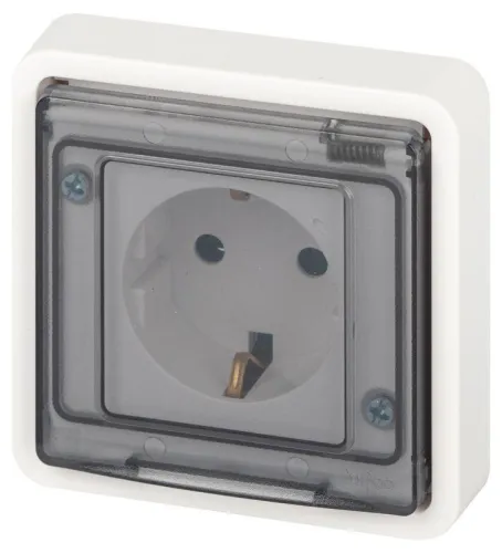 Розетка Эксперт 11-2522-01 2P+E IP55 шторки 16А-250В СУ бел. Эра Б0063281