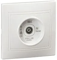 Розетка телевизионная проходная TV Кварта РТВ11-КБ бел. GENERICA KV-A10-P-K01