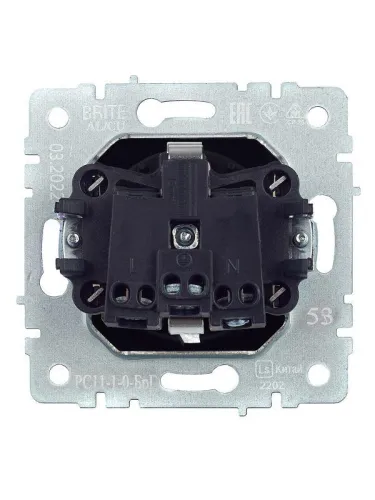 Розетка 1-м СП BRITE РС11-1-0-БрГ 16А с заземл. без защ. шторки механизм графит IEK BR-R11-16-K53 фото 2