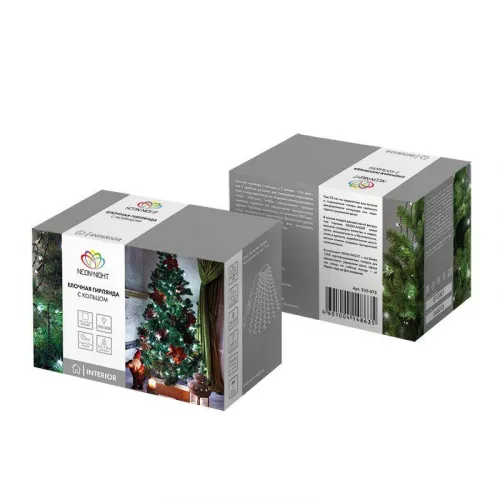 Гирлянда светодиодная елочная с кольцом 7 нитей х1.5м 105LED бел. 5.5Вт 230В IP20 не соединяемая Neon-Night 235-075 фото 8