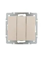 Выключатель 3-кл. СП Rain IP20 механизм крем. LEZARD 703-0388-109