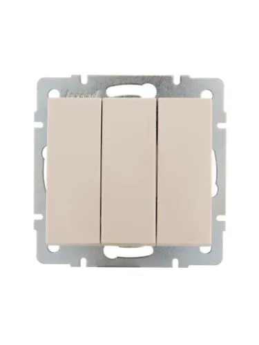 Выключатель 3-кл. СП Rain IP20 механизм крем. LEZARD 703-0388-109