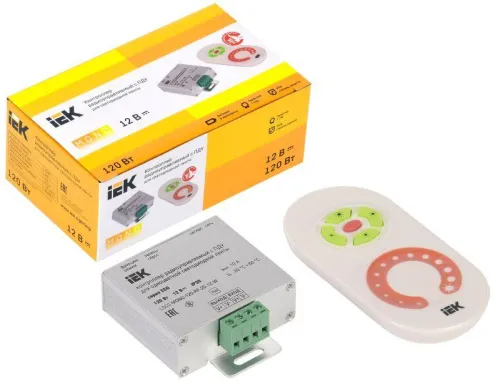 Контроллер с ПДУ радио MONO 1 канал 12В 10А 120Вт бел. IEK LSC1-MONO-120-RF-20-12-W фото 2
