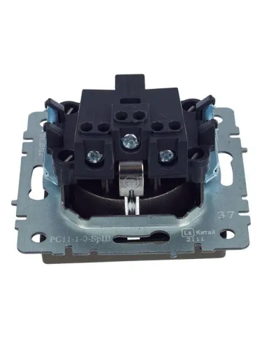 Розетка BRITE РС11-1-0-БрШ 16А с заземл. без защ. шторки механизм шампань IEK BR-R11-16-K37 фото 5