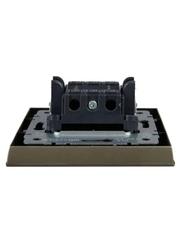 Выключатель 2-кл. СП BRITE ВСР10-2-0-БрШ 10А в сборе шампань IEK BR-V20-0-10-K37-F фото 3