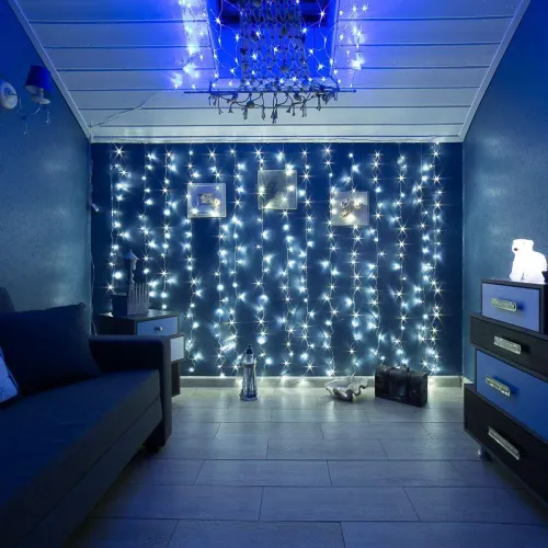 Гирлянда светодиодная "Светодиодный Дождь" 3х2м LED бел. свечение с динамикой провод прозр. 230В Neon-Night 235-095 фото 2