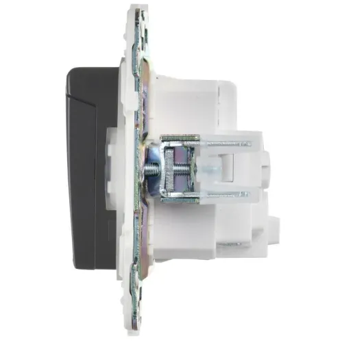 Розетка 1-м SKANDY 16А IP44 с заземл. защ. шторки с крышкой SK-R11G графит IEK SK-R16-16-44-K53 фото 3