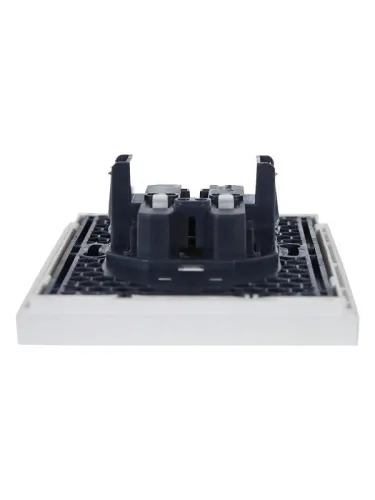 Розетка 2-м СП FORTE&PIANO FP225 10А без заземл. защ. шторки безвинт. крепл. бел. IEK FP-R23-10-1-K01 фото 2