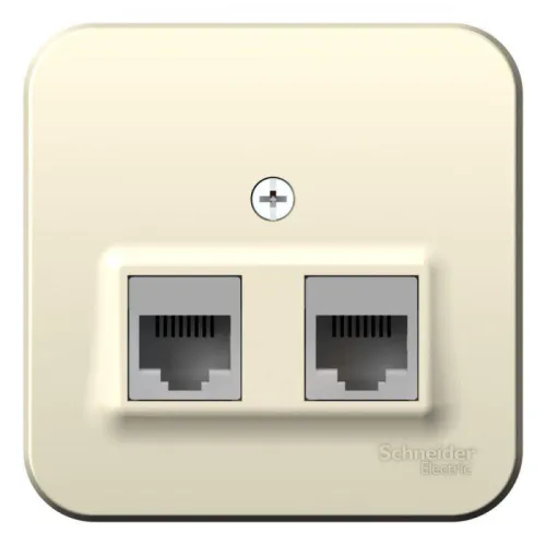 Розетка компьютерная 2-м ОП Blanca RJ45 кат.5E с изолир. пластиной молочн. SE BLNIA045452 фото 2