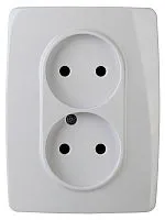Розетка 2-м СП Эра12 12-2107-01 16А IP20 16AX 250В 2х2P бел. Эра Б0031238