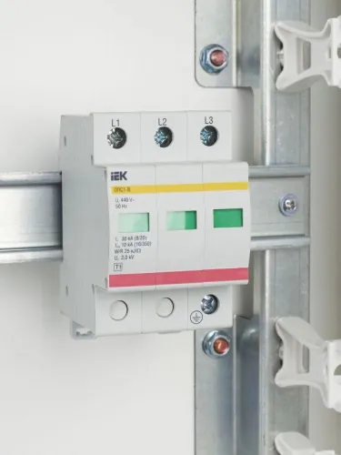Ограничитель перенапряжения ОПС1-B 3P KARAT IEK MOP20-3-B фото 9