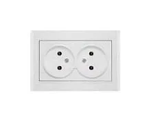 Розетка 2-м СП Бриллиант 16А IP20 без заземл. бел. UNIVersal 7947519