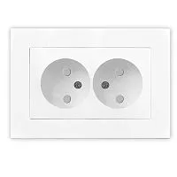 Розетка 2-м СП Афина 16А IP20 без заземл. защ. шторки в сборе бел. Universal A0048
