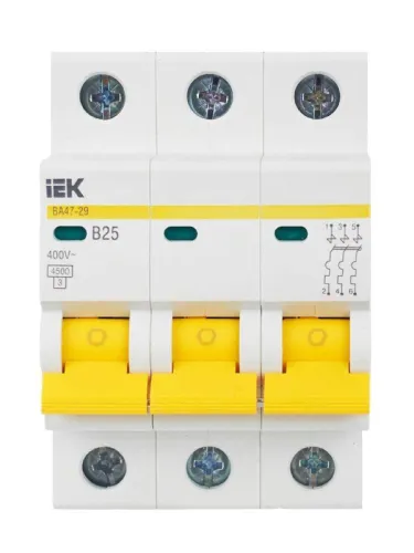 Выключатель автоматический модульный 3п B 25А 4.5кА ВА47-29 KARAT IEK MVA20-3-025-B фото 10