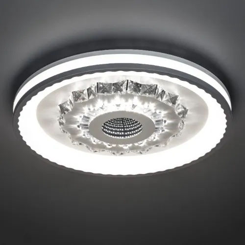 Люстра светодиодная CRYSTAL 3D 120Вт 480х480х60мм 40кв.м потолочная ДУ 3 режима диммир. бел. Ritter 52368 0 фото 2