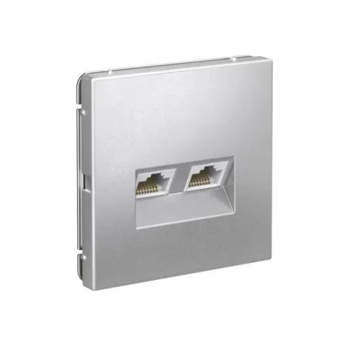 Розетка компьютерная 2-м ArtGallery RJ45 + RJ45 кат.5E механизм алюм. SE GAL000385 фото 2