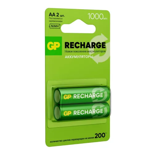 Аккумулятор AA/HR6 RECHARGE 1.2В 1000мА.ч 100AAHCV-2CRSBC2 16/96 (блист.2шт) GP 20252 фото 2