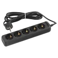 Удлинитель 5х3м с заземл. 10А ПВС 3х0.75 черн. UX-5e-3m-B Эра Б0057725