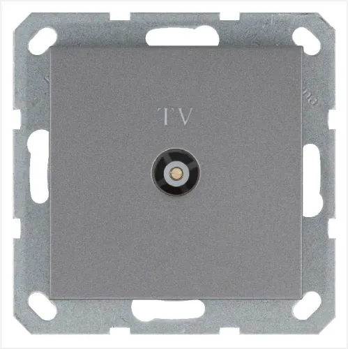 Розетка телевизионная оконечная TV Ф9.5мм механизм алюм. Jasmart G6001S